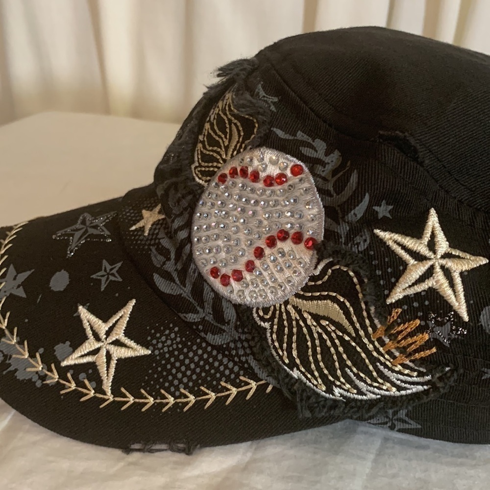 Leader Rhinestone Baseball Cap/Hat - Picture 4 of 10